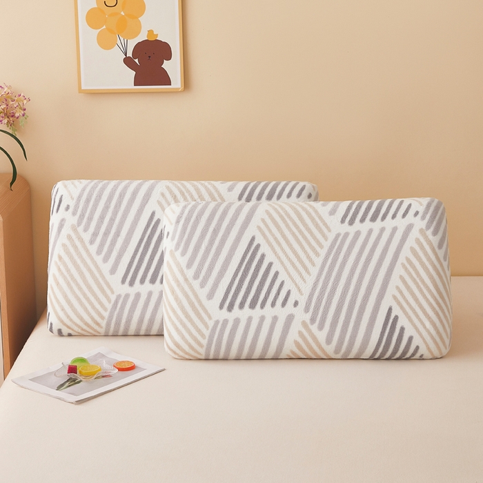 91家纺网 家纺一手货源 找家纺 翎盈家纺 2025新款牛奶绒深睡枕专用枕套面包记忆枕枕头套 柏拉图灰