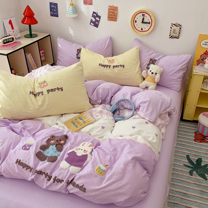 91家纺网 家纺一手货源 找家纺 彩韵家纺 2025新款水洗棉毛巾绣可爱猫咪系列 欢乐伙伴