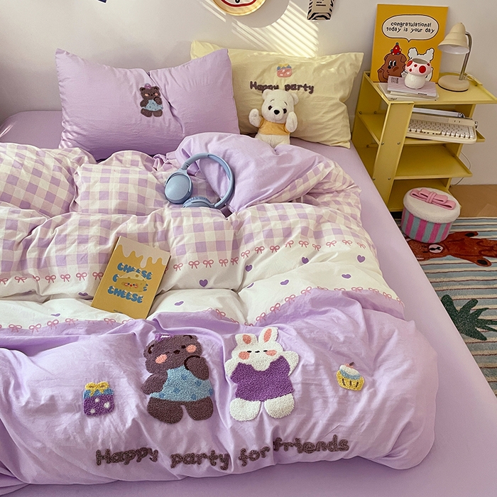 91家纺网 家纺一手货源 找家纺 彩韵家纺 2025新款水洗棉毛巾绣可爱猫咪系列 欢乐伙伴