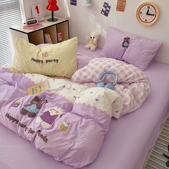 91家纺网 家纺一手货源 找家纺 彩韵家纺 2025新款水洗棉毛巾绣可爱猫咪系列 欢乐伙伴