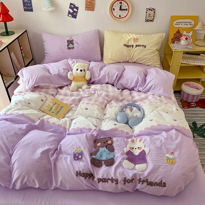 91家纺网 家纺一手货源 找家纺 彩韵家纺 2025新款水洗棉毛巾绣可爱猫咪系列 欢乐伙伴