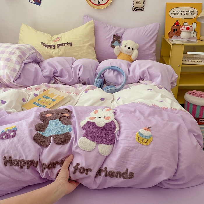 91家纺网 家纺一手货源 找家纺 彩韵家纺 2025新款水洗棉毛巾绣可爱猫咪系列 欢乐伙伴