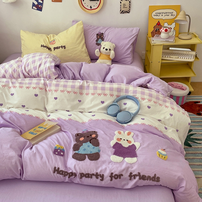 91家纺网 家纺一手货源 找家纺 彩韵家纺 2025新款水洗棉毛巾绣可爱猫咪系列 欢乐伙伴