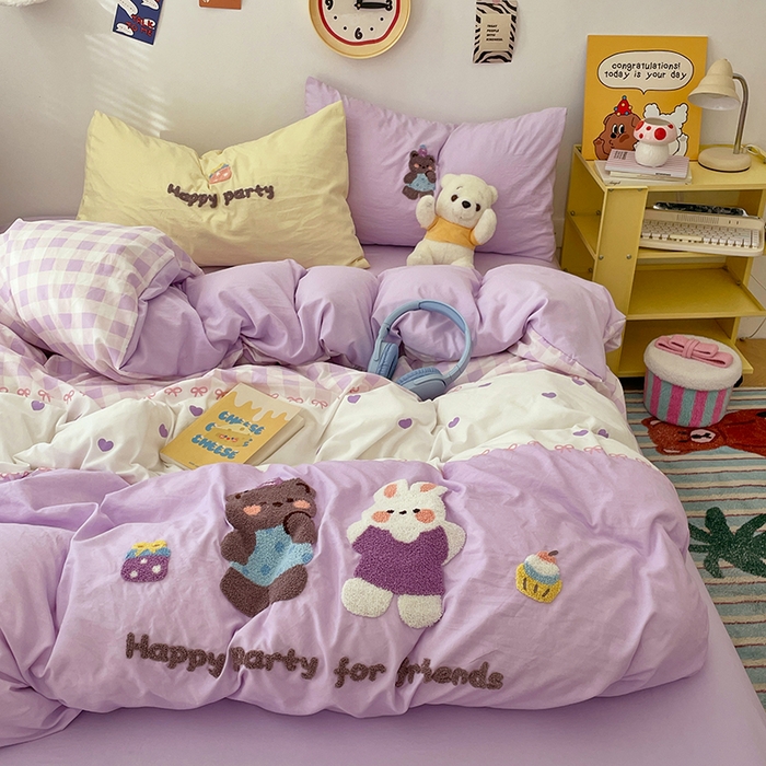 91家纺网 家纺一手货源 找家纺 彩韵家纺 2025新款水洗棉毛巾绣可爱猫咪系列 欢乐伙伴