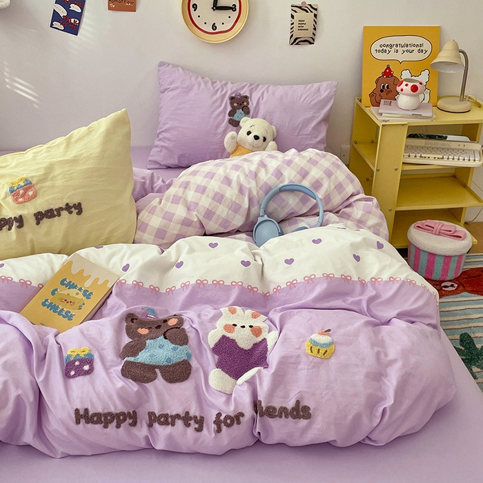 91家纺网 家纺一手货源 找家纺 彩韵家纺 2025新款水洗棉毛巾绣可爱猫咪系列 欢乐伙伴