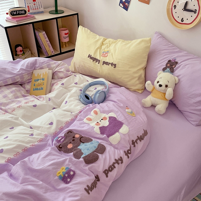 91家纺网 家纺一手货源 找家纺 彩韵家纺 2025新款水洗棉毛巾绣可爱猫咪系列 欢乐伙伴