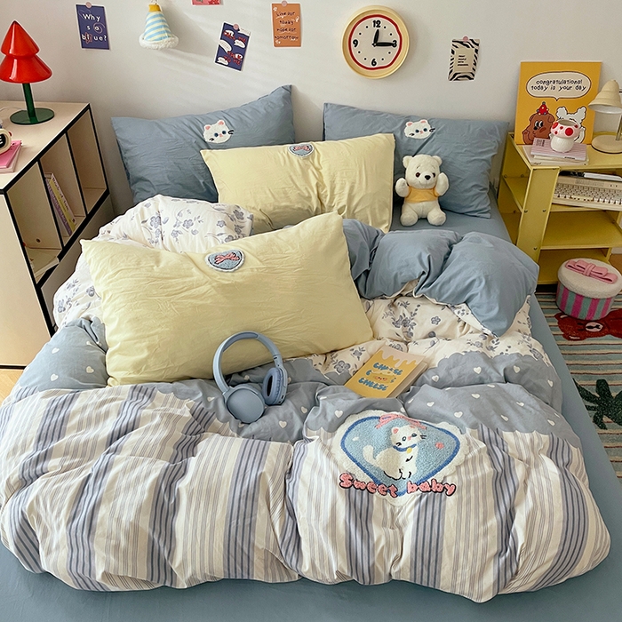 彩韵家纺 2025新款水洗棉毛巾绣可爱猫咪系列 猫咪宝贝