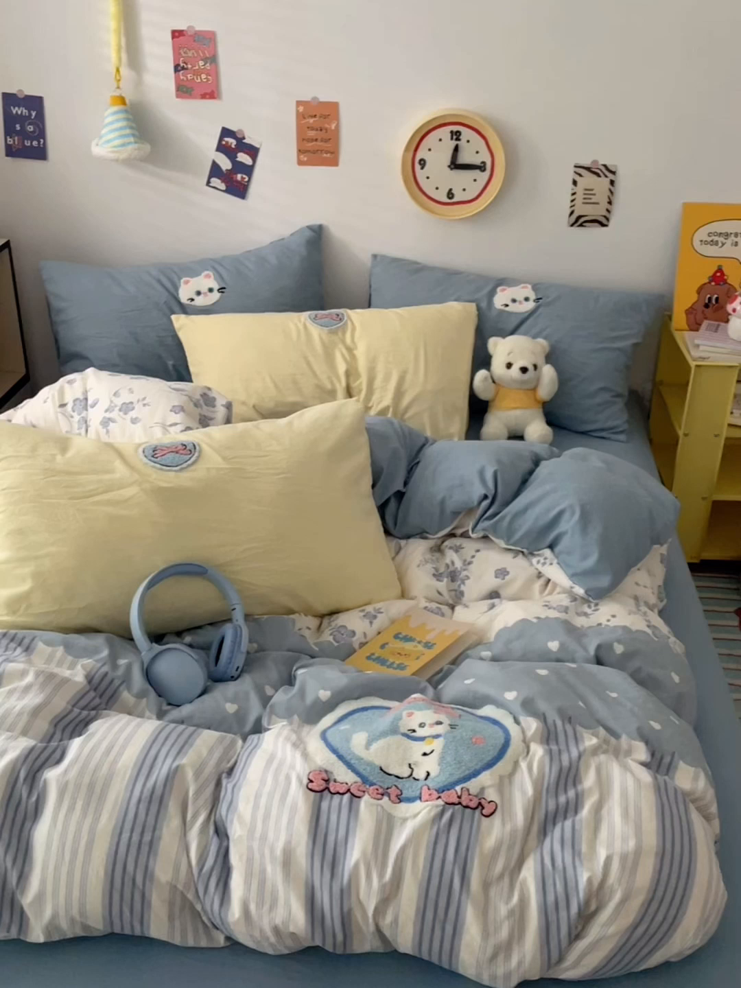 91家纺网 家纺一手货源 找家纺 彩韵家纺 2025新款水洗棉毛巾绣可爱猫咪系列 猫咪宝贝