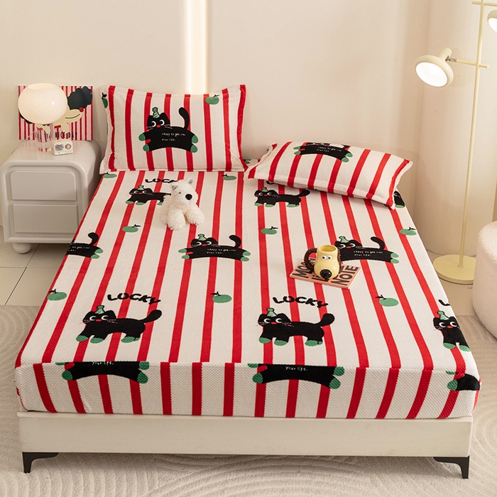 91家纺网 家纺一手货源 找家纺 （总）倾慕家纺 2025新款立体菠萝格印花保暖床笠