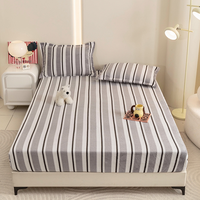 91家纺网 家纺一手货源 找家纺 （总）倾慕家纺 2025新款立体菠萝格印花保暖床笠