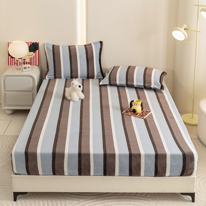 91家纺网 家纺一手货源 找家纺 （总）倾慕家纺 2025新款立体菠萝格印花保暖床笠