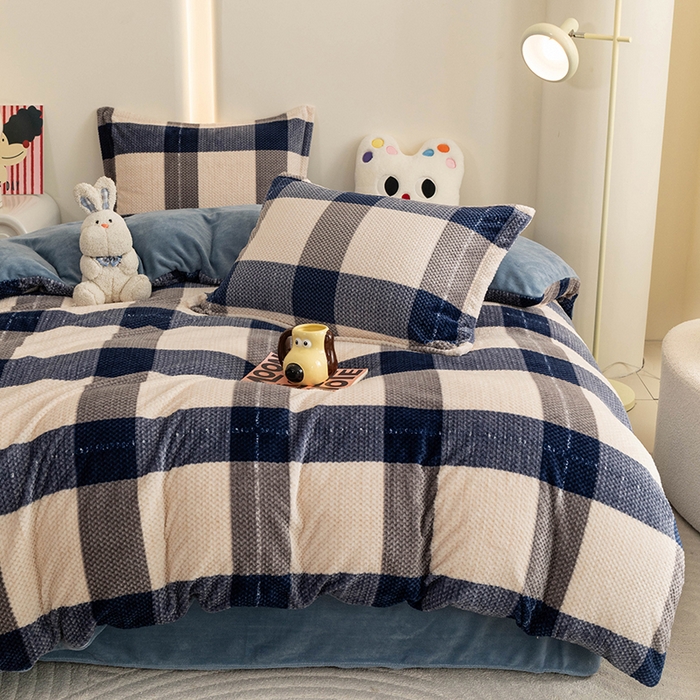 91家纺网 家纺一手货源 找家纺 倾慕家纺 2026新款立体菠萝格印花保暖单被套 罗马格