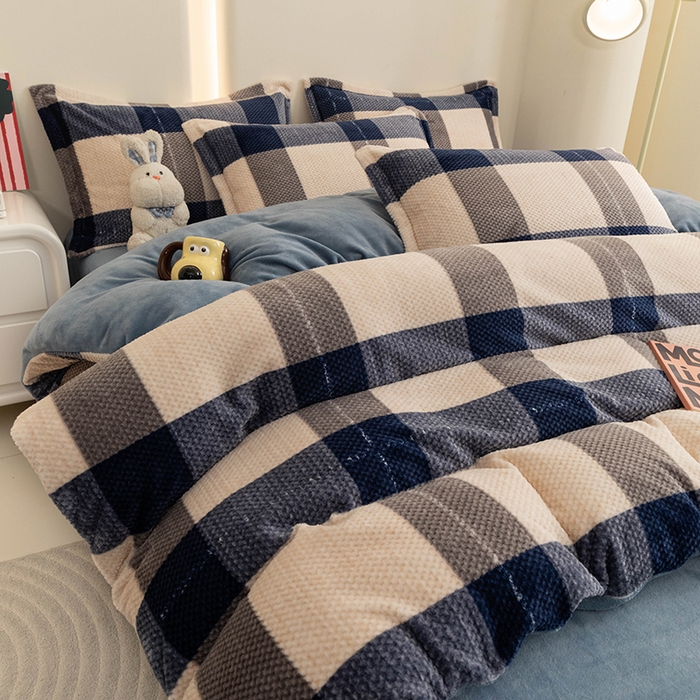 91家纺网 家纺一手货源 找家纺 倾慕家纺 2026新款立体菠萝格印花保暖单被套 罗马格