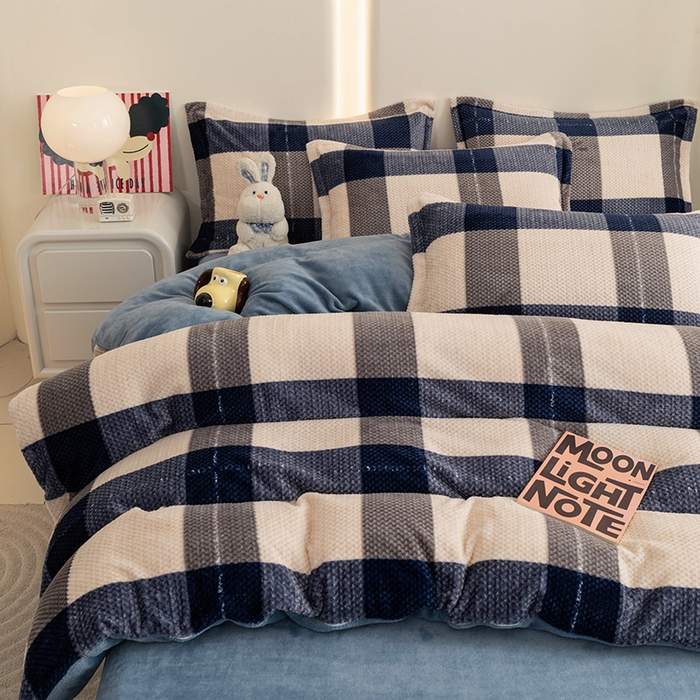 91家纺网 家纺一手货源 找家纺 倾慕家纺 2026新款立体菠萝格印花保暖单被套 罗马格