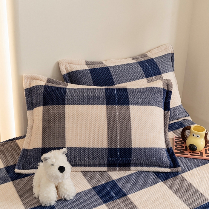 91家纺网 家纺一手货源 找家纺 倾慕家纺 2026新款立体菠萝格印花保暖床笠 罗马格