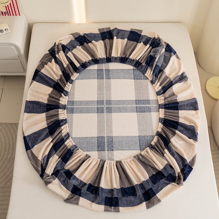 91家纺网 家纺一手货源 找家纺 倾慕家纺 2026新款立体菠萝格印花保暖床笠 罗马格