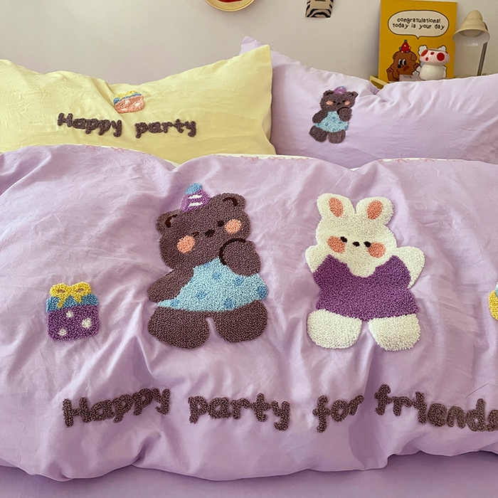 91家纺网 家纺一手货源 找家纺 卡迪熊家纺 2025新款水洗棉毛巾绣可爱猫咪系列 欢乐伙伴