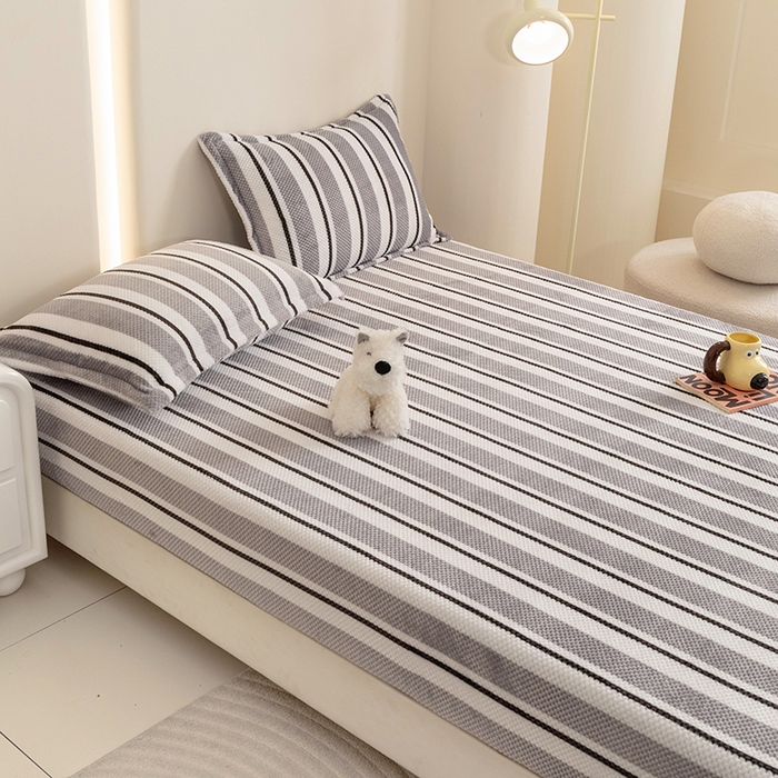 91家纺网 家纺一手货源 找家纺 倾慕家纺 2026新款立体菠萝格印花保暖床笠 挪威灰