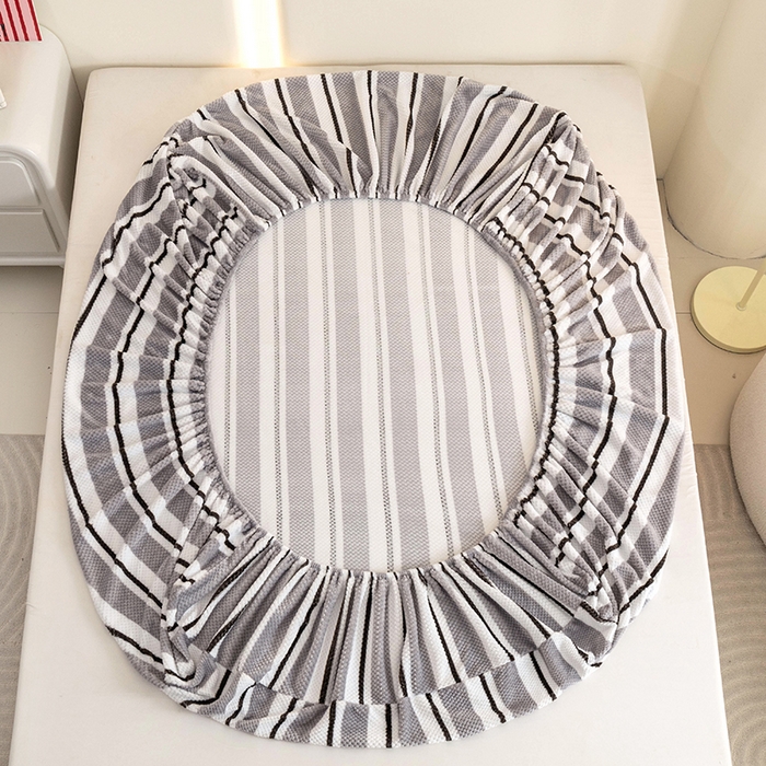 91家纺网 家纺一手货源 找家纺 倾慕家纺 2026新款立体菠萝格印花保暖床笠 挪威灰