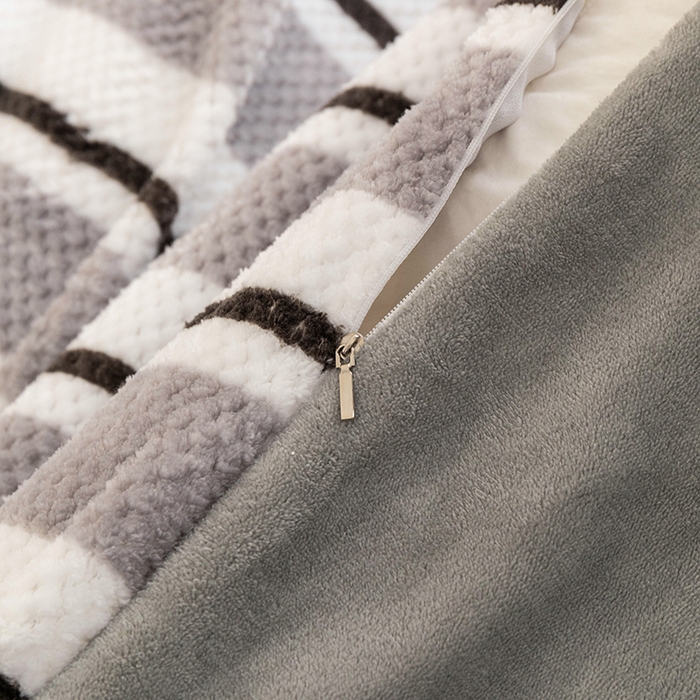 91家纺网 家纺一手货源 找家纺 倾慕家纺 2026新款立体菠萝格印花保暖单被套 挪威灰