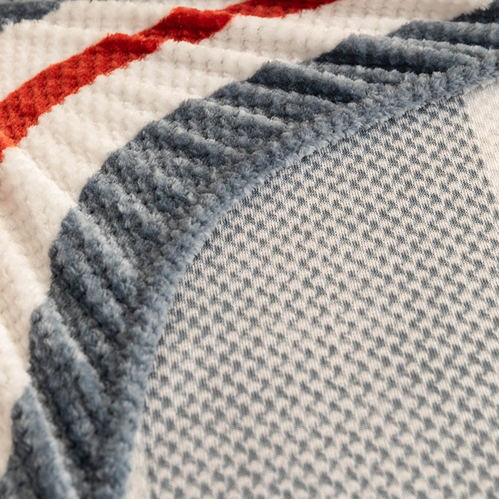 91家纺网 家纺一手货源 找家纺 倾慕家纺 2026新款立体菠萝格印花保暖床笠 英伦横条