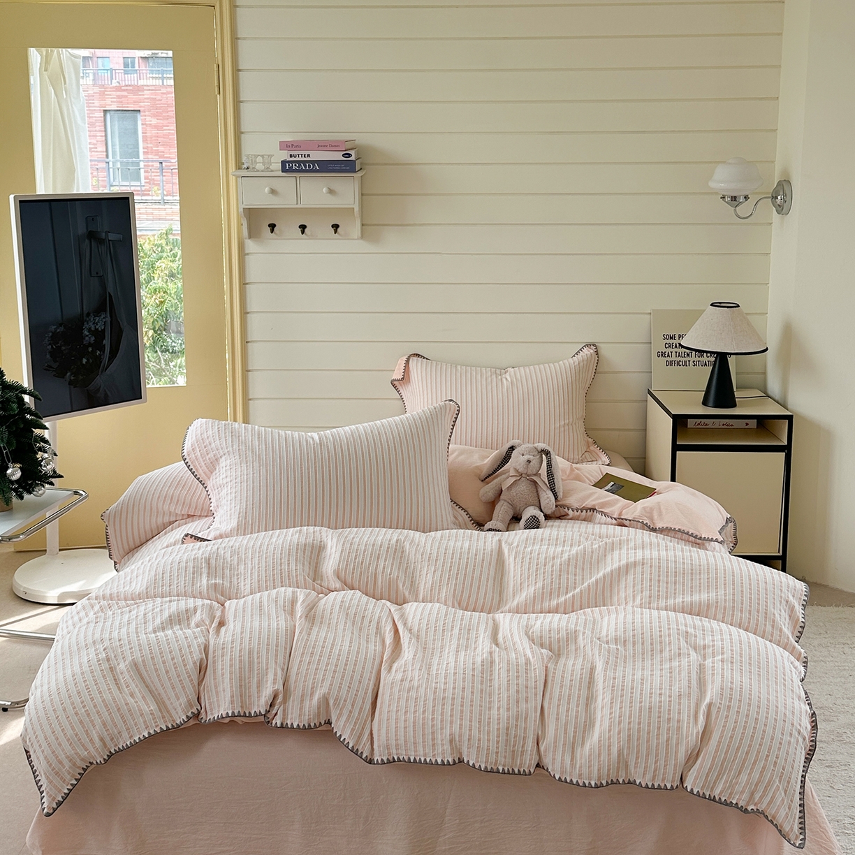 91家纺网 家纺一手货源 找家纺 （总）琳可家居 2025新款色织全棉四件套-条纹系列