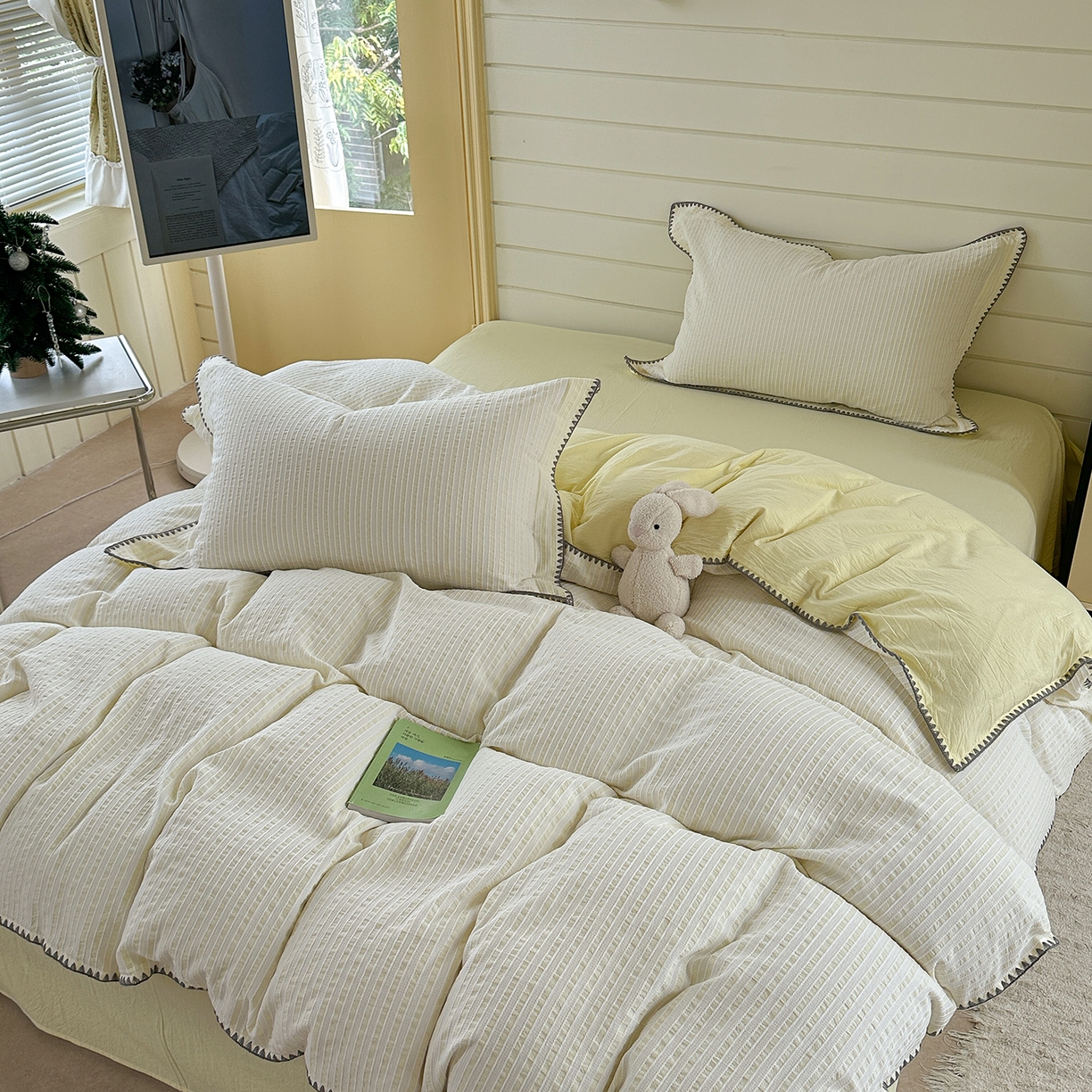 91家纺网 家纺一手货源 找家纺 （总）琳可家居 2025新款色织全棉四件套-条纹系列