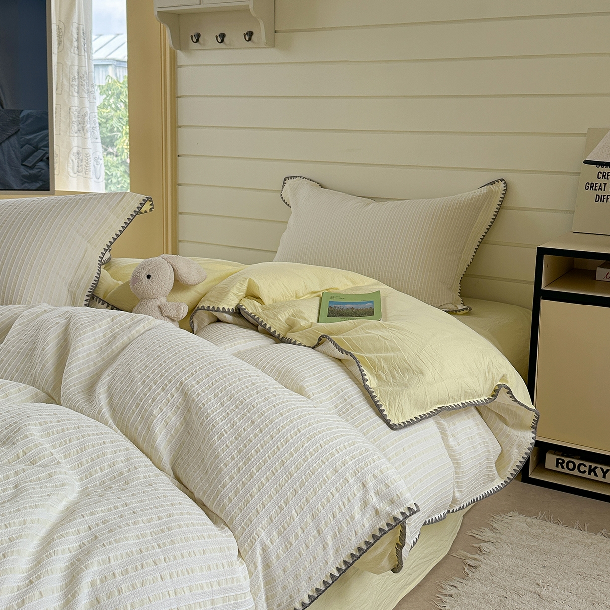 91家纺网 家纺一手货源 找家纺 （总）琳可家居 2025新款色织全棉四件套-条纹系列