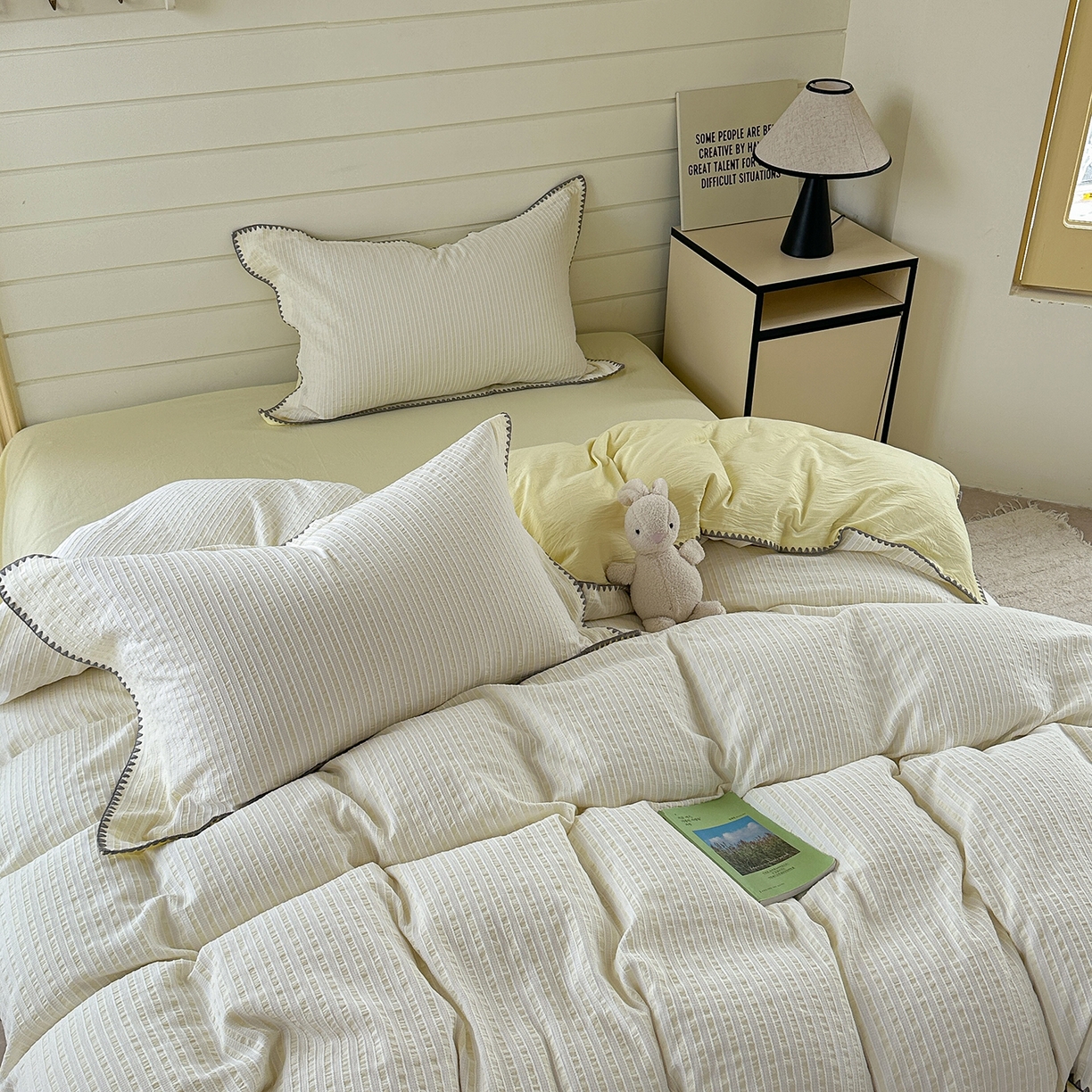 91家纺网 家纺一手货源 找家纺 （总）琳可家居 2025新款色织全棉四件套-条纹系列