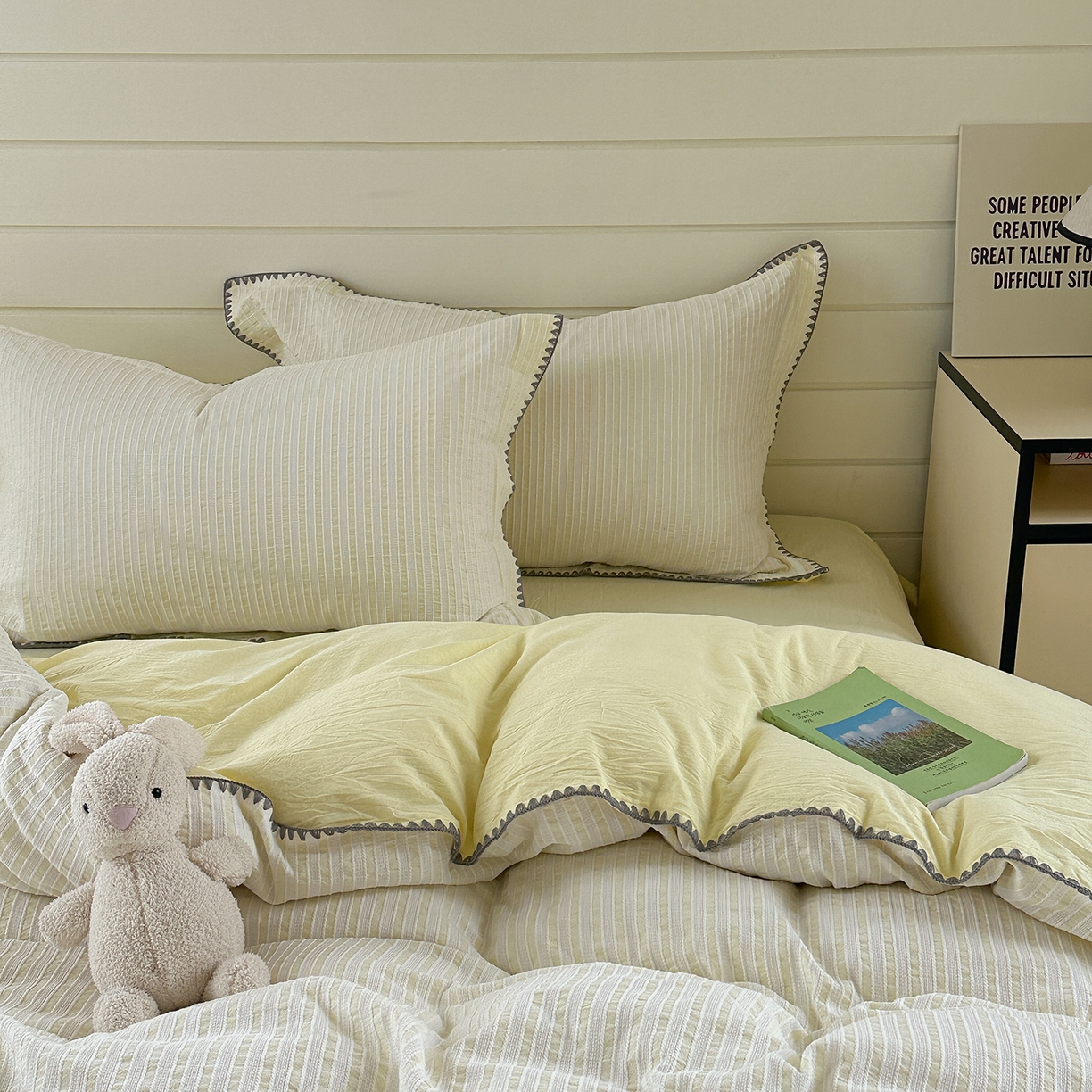 91家纺网 家纺一手货源 找家纺 （总）琳可家居 2025新款色织全棉四件套-条纹系列