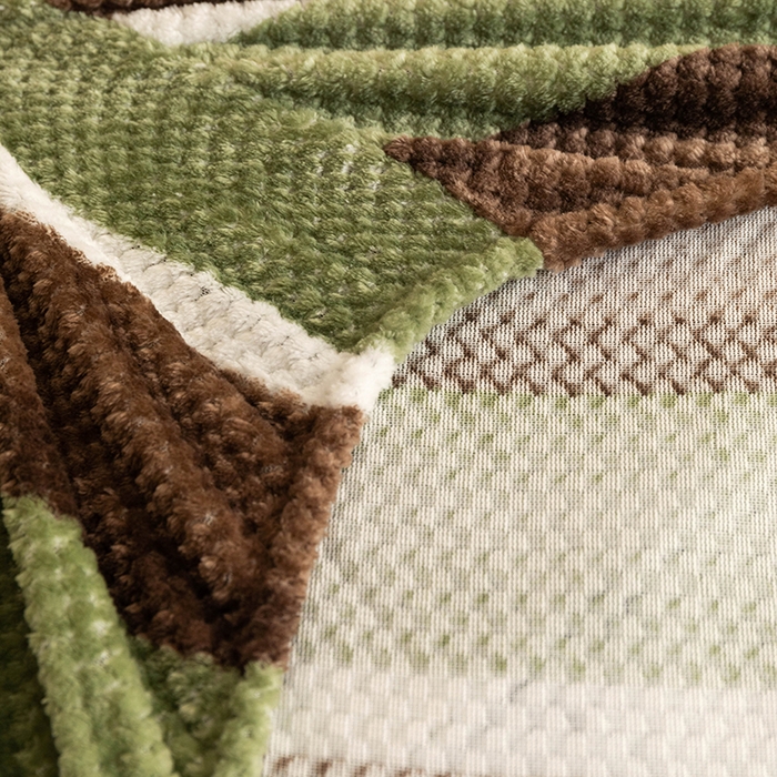 91家纺网 家纺一手货源 找家纺 倾慕家纺 2026新款立体菠萝格印花保暖床笠 自由绿