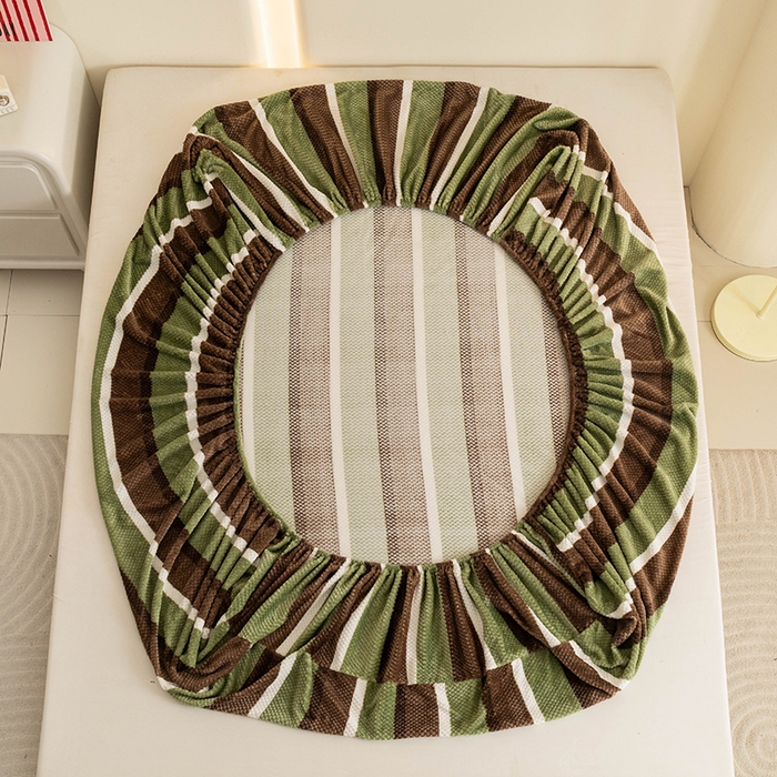 91家纺网 家纺一手货源 找家纺 倾慕家纺 2026新款立体菠萝格印花保暖床笠 自由绿