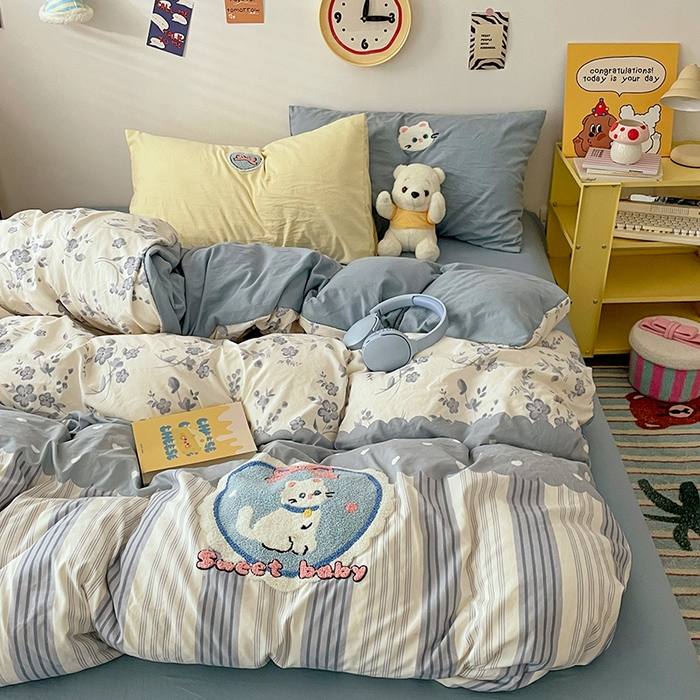 91家纺网 家纺一手货源 找家纺 卡迪熊家纺 2025新款水洗棉毛巾绣可爱猫咪系列 猫咪宝贝