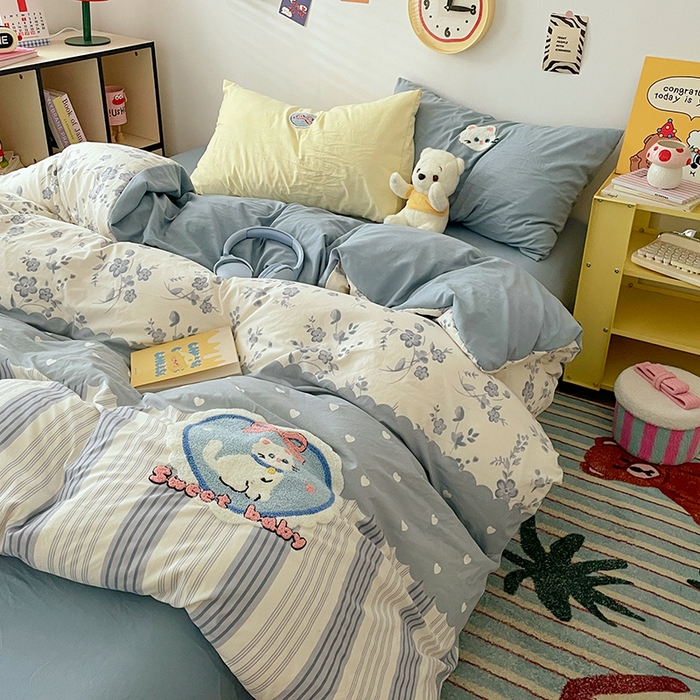 91家纺网 家纺一手货源 找家纺 卡迪熊家纺 2025新款水洗棉毛巾绣可爱猫咪系列 猫咪宝贝