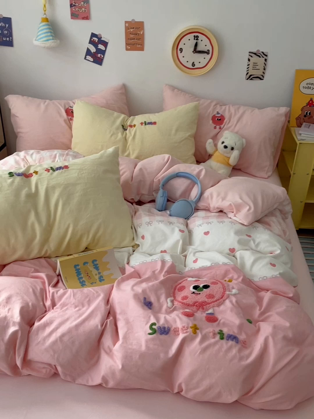 91家纺网 家纺一手货源 找家纺 卡迪熊家纺 2025新款水洗棉毛巾绣可爱猫咪系列 曲奇饼干