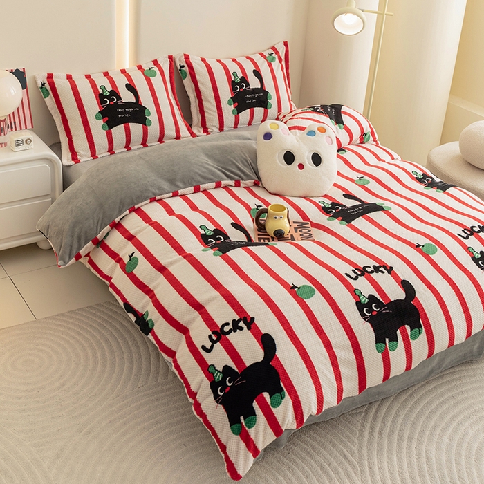 91家纺网 家纺一手货源 找家纺 （总）倾慕家纺 2025新款立体菠萝格印花保暖四件套