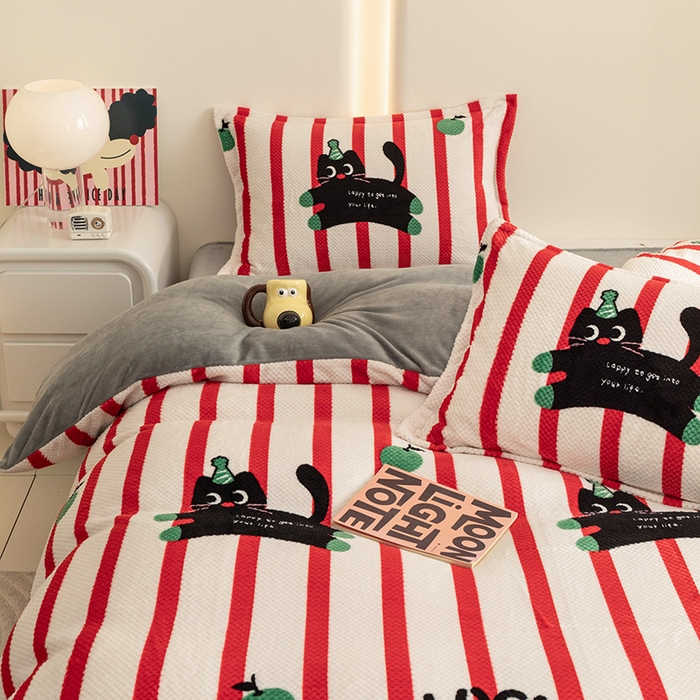 91家纺网 家纺一手货源 找家纺 （总）倾慕家纺 2025新款立体菠萝格印花保暖四件套