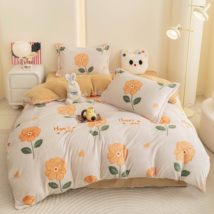 91家纺网 家纺一手货源 找家纺 （总）倾慕家纺 2025新款立体菠萝格印花保暖四件套