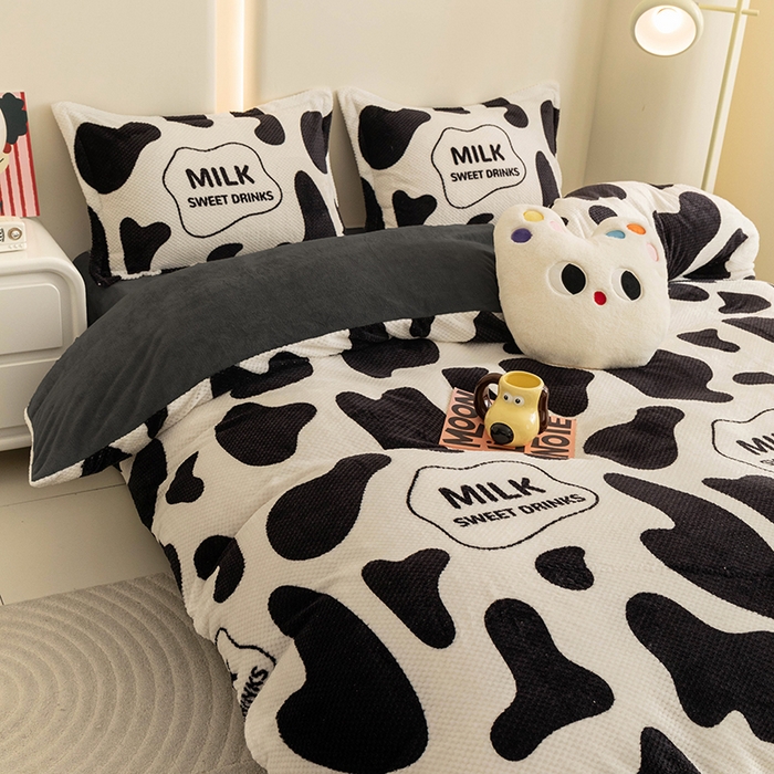 91家纺网 家纺一手货源 找家纺 倾慕家纺 2026新款立体菠萝格印花保暖四件套 牛奶咖啡