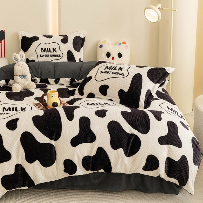 91家纺网 家纺一手货源 找家纺 倾慕家纺 2026新款立体菠萝格印花保暖四件套 牛奶咖啡