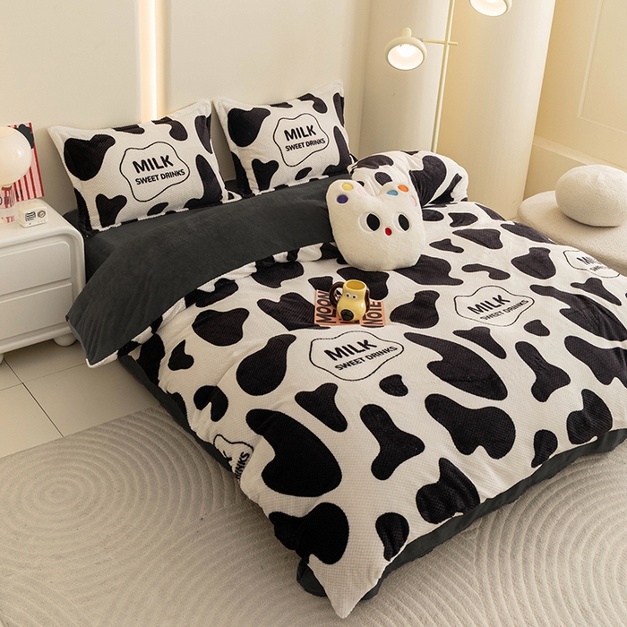 91家纺网 家纺一手货源 找家纺 倾慕家纺 2026新款立体菠萝格印花保暖四件套 牛奶咖啡