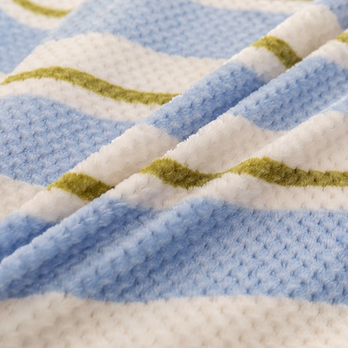 91家纺网 家纺一手货源 找家纺 倾慕家纺 2026新款立体菠萝格印花保暖四件套 挪威蓝