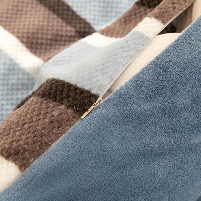 91家纺网 家纺一手货源 找家纺 倾慕家纺 2026新款立体菠萝格印花保暖四件套 自由蓝