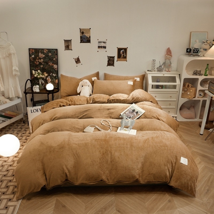 91家纺网 家纺一手货源 找家纺 （总）啊雅家居 2026新款寒冬克星双面绒牛奶绒简约四件套