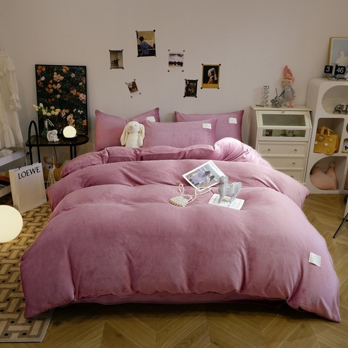 91家纺网 家纺一手货源 找家纺 （总）啊雅家居 2026新款寒冬克星双面绒牛奶绒简约四件套