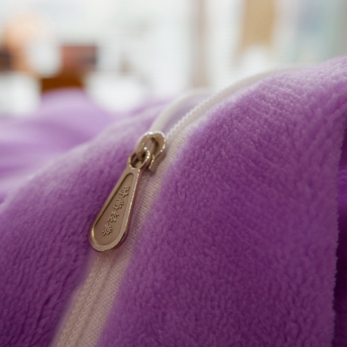 91家纺网 家纺一手货源 找家纺 啊雅家居 2026新款寒冬克星双面绒牛奶绒简约四件套 简紫