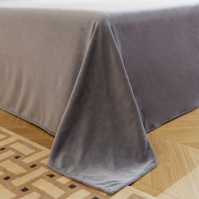 91家纺网 家纺一手货源 找家纺 啊雅家居 2026新款寒冬克星双面绒牛奶绒简约四件套 简灰