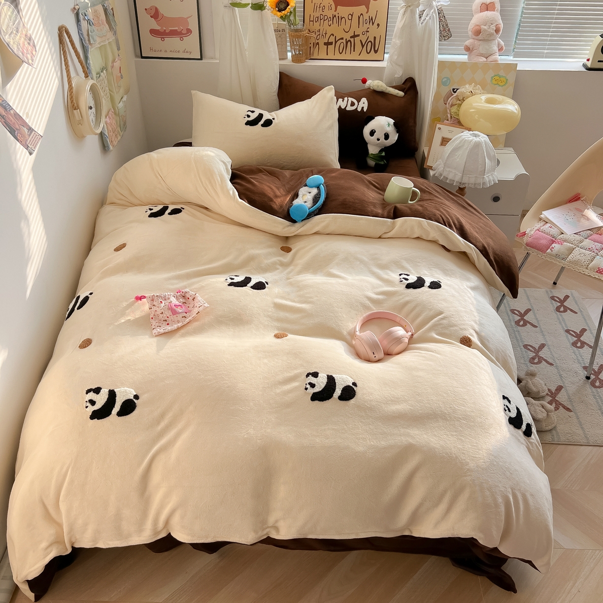 91家纺网 家纺一手货源 找家纺 （总）韩都家居 2025新款牛奶绒毛巾绣四件套-系列一