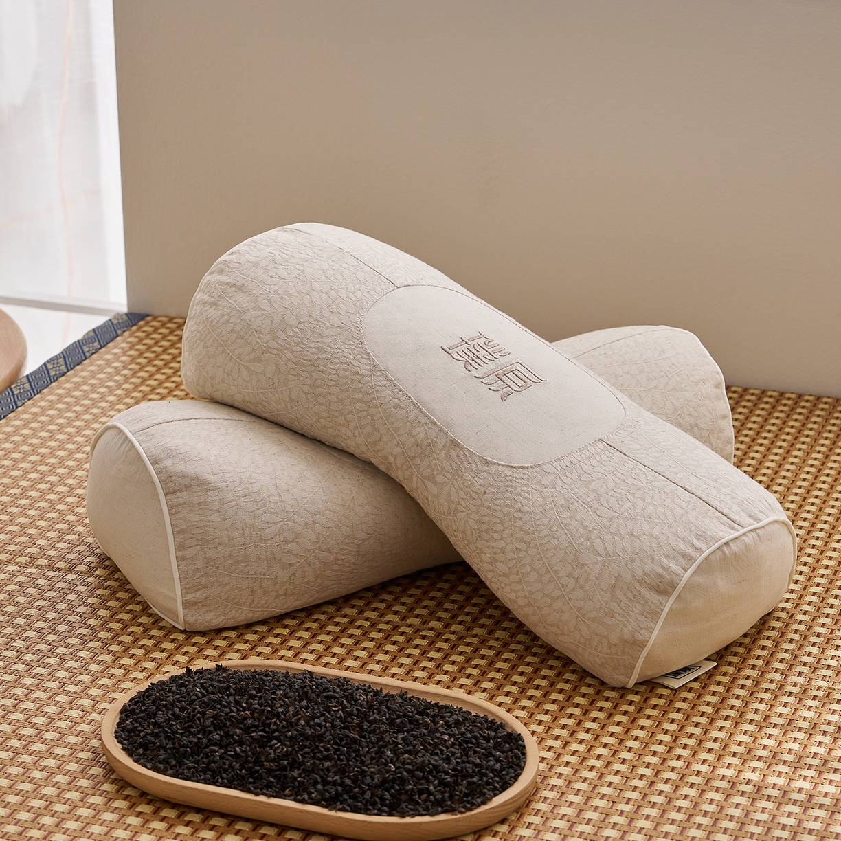 91家纺网 家纺一手货源 找家纺 （总）乐可 2025新款棉麻黑苦荞璞原立体枕荞麦枕头枕芯