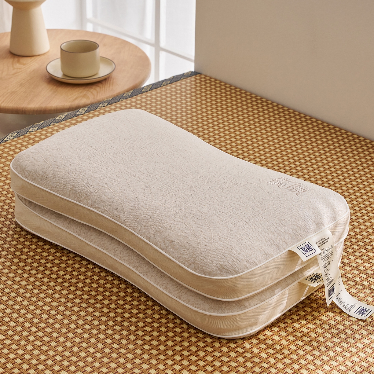 91家纺网 家纺一手货源 找家纺 （总）乐可 2025新款棉麻黑苦荞璞原面包枕荞麦枕头枕芯